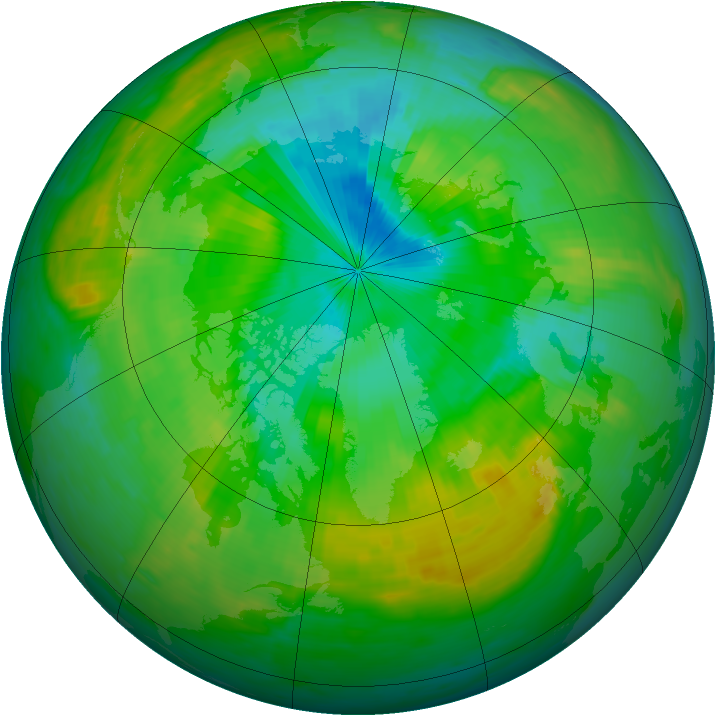 Arctic ozone map for 25 July 1988